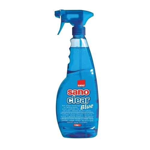Solutie pentru geamuri, cu pulverizator Sano Clear Blue 1 l