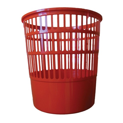 Cos pentru birou, Tami, 16 l, perforat, rosu