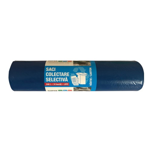 Saci menaj Strong, negri, LDPE, 35 l, 15 bucati/rola