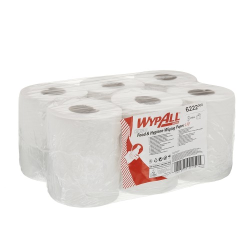 Lavete derulare centrala Kimberly-Clark WypAll, alba, 38 x 18 cm, 6 role/bax