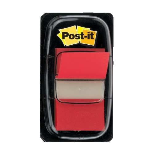 Index Clasic Post-it®, rosu, 25,4 mm x 43,2 mm, 50 file in dispenser, 1 bucata/pachet