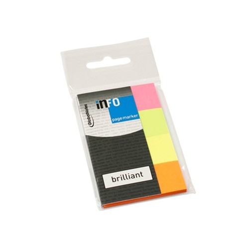 Index A-series, autoadeziv, hartie,  20 x 50 mm, 4 culori/set, 40 file/culoare