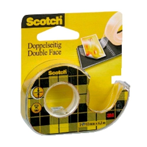 Banda dublu adeziva transparenta 3M Scotch® cu dispenser, 12,7 mm x 6,3 m , 1 bucata/ pachet