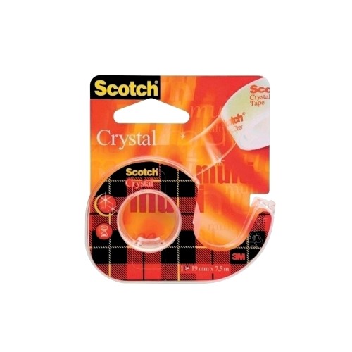 Banda adeziva lucioasa 3M Scotch® Crystal cu dispenser, 19 mm x 7,5 m, 1 bucata/ pachet