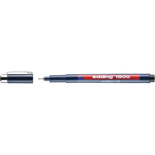 Liner Edding 1800, desen tehnic, varf 0.5 mm, negru