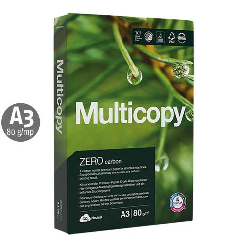 Hartie copiator Multicopy ZERO, A3, 80 g/mp, 500 coli/top