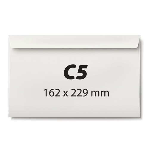 Plic C5, 162 x 229 mm, alb, banda silicon, 80 g/mp, 25 bucati/set