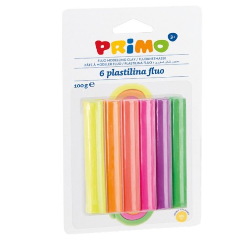 Plastilina, Morocolor, 18 g, 6 culori fluorescente