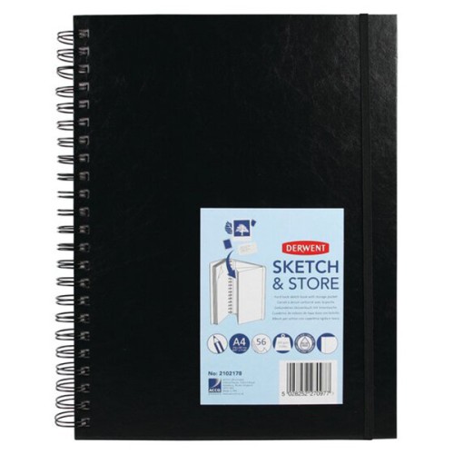 Caiet schite Derwent Proffesional, A4, 165g/mp, 56 file, negru