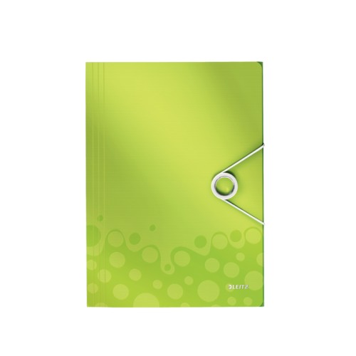 Mapa cu elastic Leitz WOW, PP, A4, 150 coli, verde 