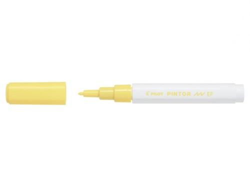 Marker cu vopsea Pilot Pintor EF 0.7 mm, varf rotund, galben