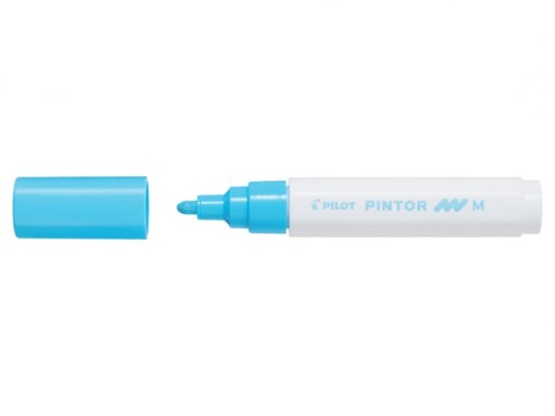 Marker cu vopsea Pilot Pintor Pastel M 1.4 mm, varf rotund, albastru pastel