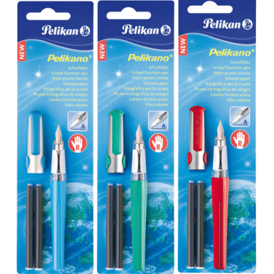 Stilou Pelikano, penita A, dreptaci, diverse culori, blister
