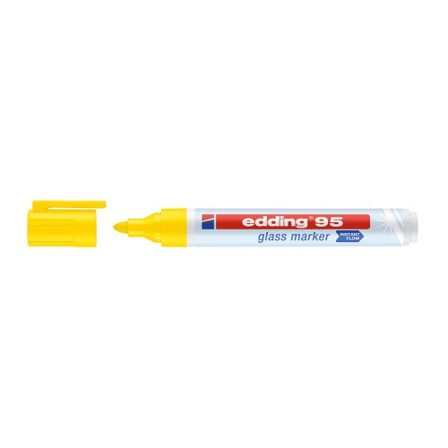 Marker pentru sticla edding 95, corp plastic, varf rotund, 1.5-3 mm, galben