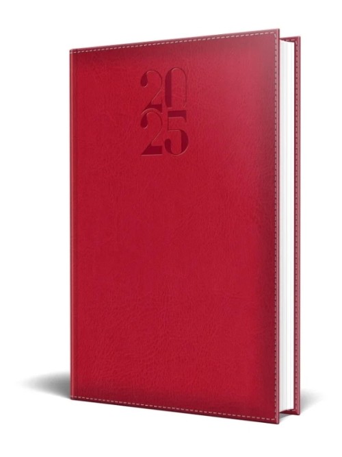 Agenda Herlitz datata 2025, DeLuxe, A5, 352 pagini, culoare rosu