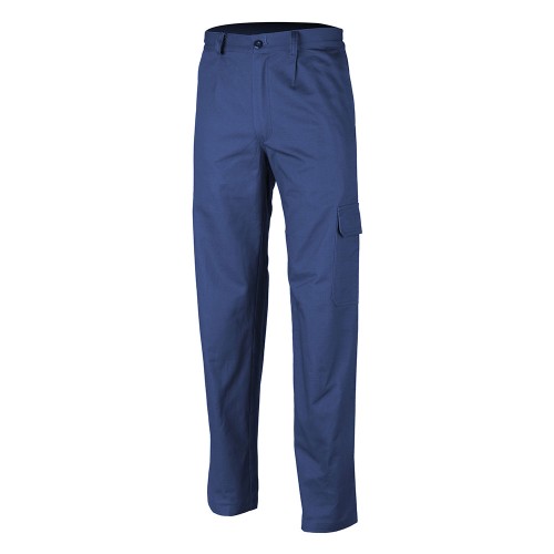 Pantaloni talie Partner albastru Royal bumbac 280g 4XL, rezistenti, confortabili, cu buzunar pe lateral