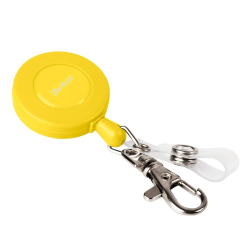 Snur retractabil Tarifold, clip de prindere, 60 cm, galben, 10 bucati/set