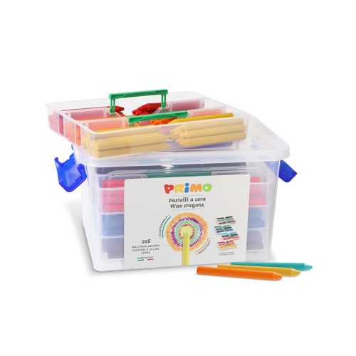 Set 216 creioane cerate Morocolor Primo, 12 culori in cutie de plastic