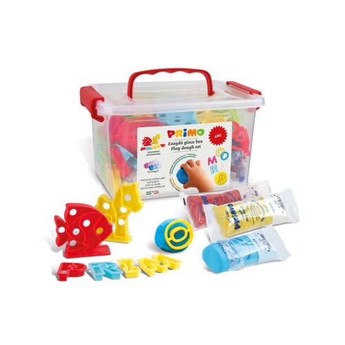 Set plastilina Morocolor Primo, 8 culori, 33 accesorii modelare, alfabet