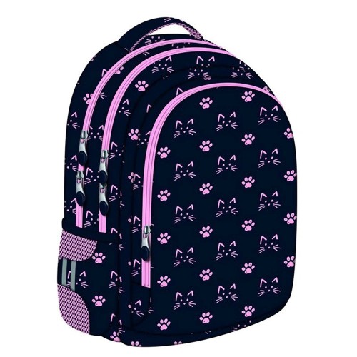 Ghiozdan St.Right BP57, colectia Cats and Paws, 3 compartimente, 17 inch