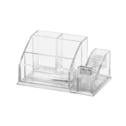Organizator de birou Forofis cu dispenser pentru banda adeziva, transparent