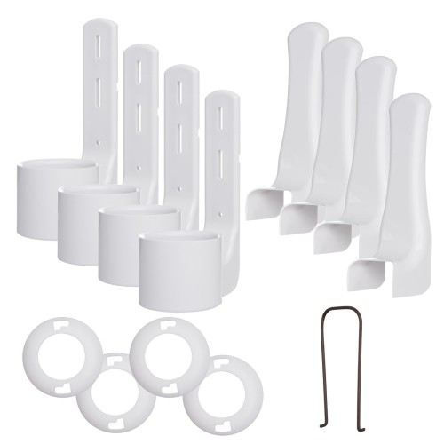 Suport plastic alb, pentru dezinfectant 450 ml, cu sistem antifurt, 4 bucati/set