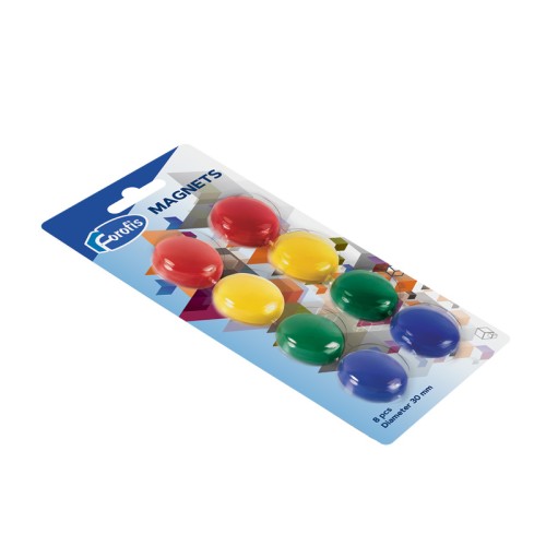 Magneti 30 mm Forofis, pentru tabla magnetica (whiteboard), 8 bucati/blister