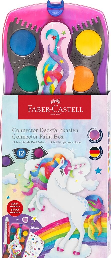 ACUARELE 12 CULORI CONNECTOR UNICORNI 2025 FABER-CASTELL