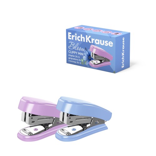Capsator ErichKrause 15 coli, 24/6, 26/6, 15 coli mini pastel