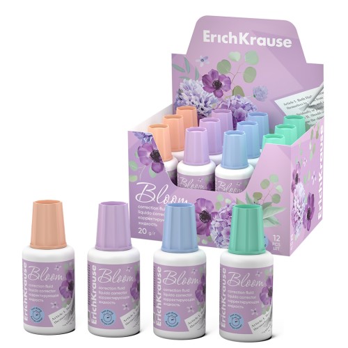 Fluid corector ErichKrause cu pensula, 20gr, pastel