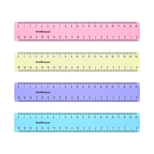 Liniar ErichKrause 20 cm pastel 4 culori