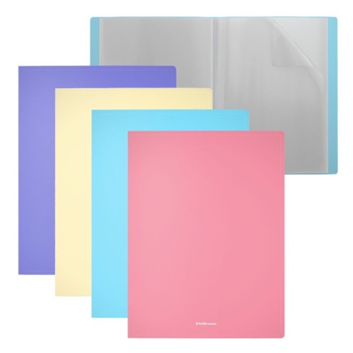 Mapa ErichKrause A4 pentru prezentare 20 file mat pastel 4 culori