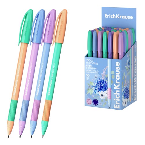 Pix ErichKrause 1,0 mm, U-109 albastru, cu capac si grip, pastel bloom