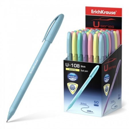 Pix ErichKrause 1,0 mm, U-108 albastru, cu capac, stick pastel