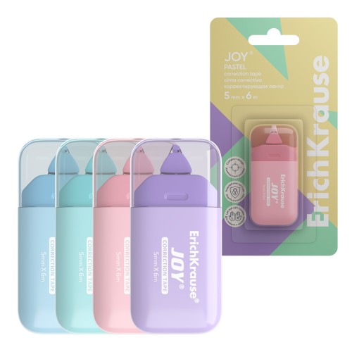 Banda corectoare ErichKrause 5 mm x 6 m Joy pastel