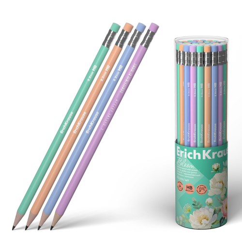 Creion Erickkrause HB cu radiera pastel bloom