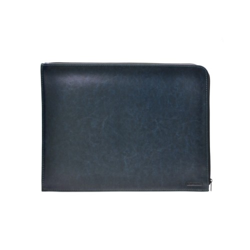 Mapa A4 Fraga premium imitatie piele cu fermoar, bleumarin