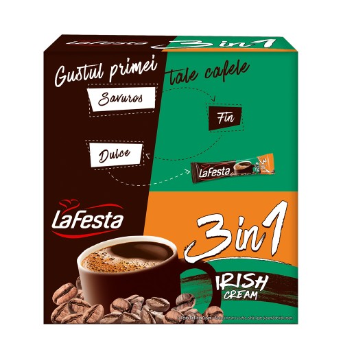 Bautura instant La Festa 3in1, Irish Cream, plicuri 24x15.6g
