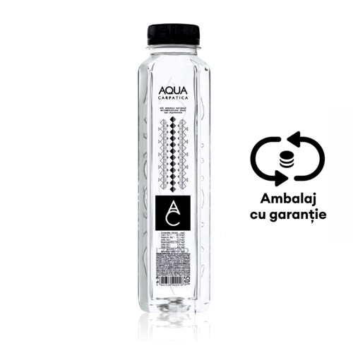 Apa minerala plata Aqua Carpatica, 0.5 l, 12 sticle/bax, eticheta SGR