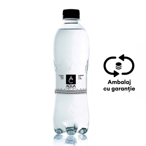 Apa minerala carbogazoasa Aqua Carpatica, 0.5 l, 12 sticle/bax, eticheta SGR
