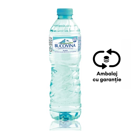 Apa minerala plata Bucovina, 0.5 l, 12 sticle/bax, eticheta SGR