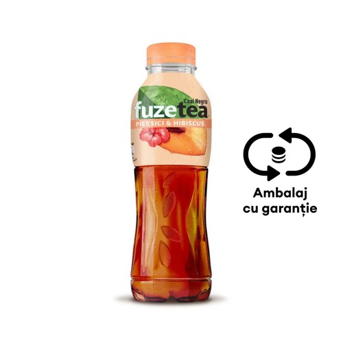 Bautura racoritoare Fuzetea peirsici, 0.5 l, 12 bucati/bax, eticheta SGR