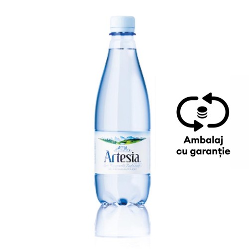 Apa minerala plata Artesia, 0.5, 12 bucati/bax, eticheta SGR