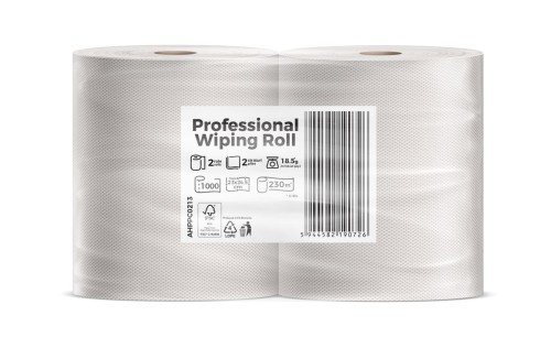 Rola prosop ESENTIS Clean, 2 straturi, 24.5x23 cm, 1000 foi, 230 m, 2 role