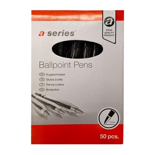 Pix fara mecanism A-series, corp de plastic transparent, negru, 50 bucati/cutie