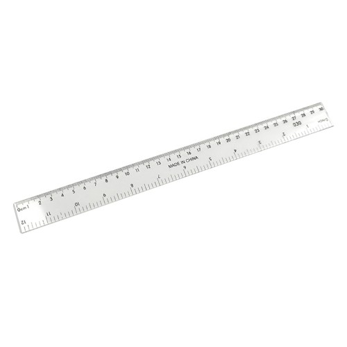 Rigla plastic, transparent, 30 cm