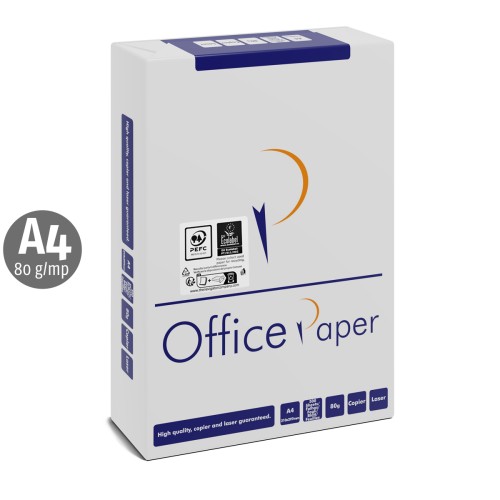 Hartie copiator Office Paper, A4, 80 g/mp, 500 coli/top, 5 topuri/cutie