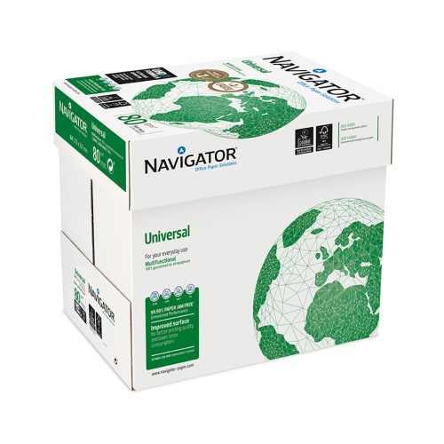 Hartie copiator Navigator Universal, A4, 80 g, 500 coli/top, 5 topuri/cutie