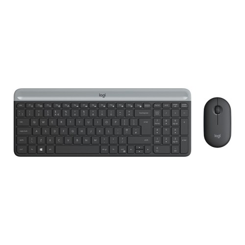 Kit mouse si tastatura wireless, Logitech, MK470, graphite