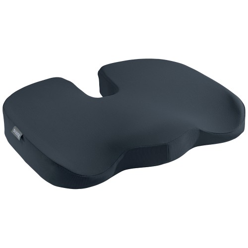 Pernuta ergonomica Leitz Ergo Cosy, pentru scaun, spuma cu memorie, husa lavabila, gri antracit